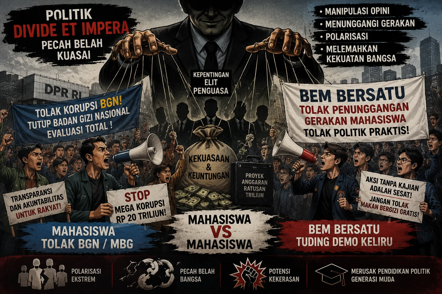 Mahasiswa vs Mahasiswa Praktek Politik Divide Et Impera Londo Ireng