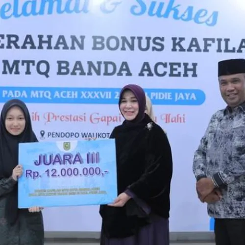 Sabet Juara 2 MTQ Provinsi Aceh, Pemko Banda Aceh Gelontorkan Bonus untuk Kafilah