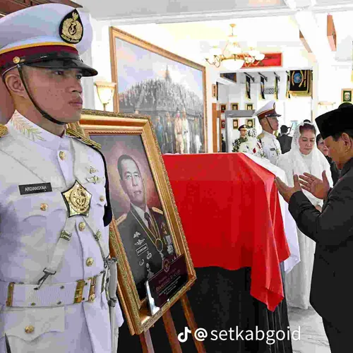 Ryamizard Ryacudu Wafat, Presiden Prabowo Pimpin Pelepasan Jenazah di Kemenhan
