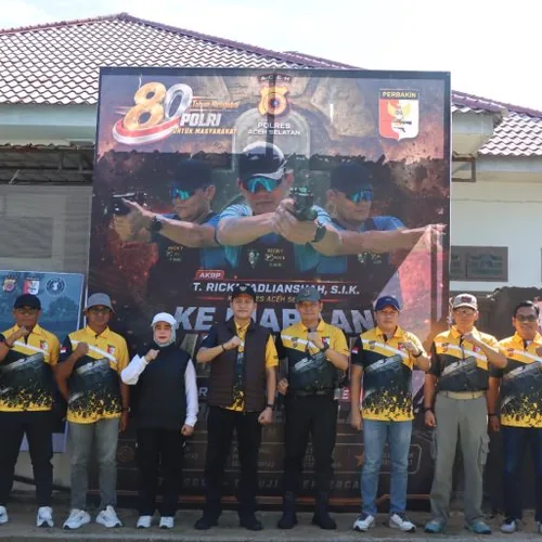 HUT Bhayangkara ke-80: Polres Aceh Selatan Gelar Kejuaraan Menembak demi Perkokoh Sinergitas Forkopimda